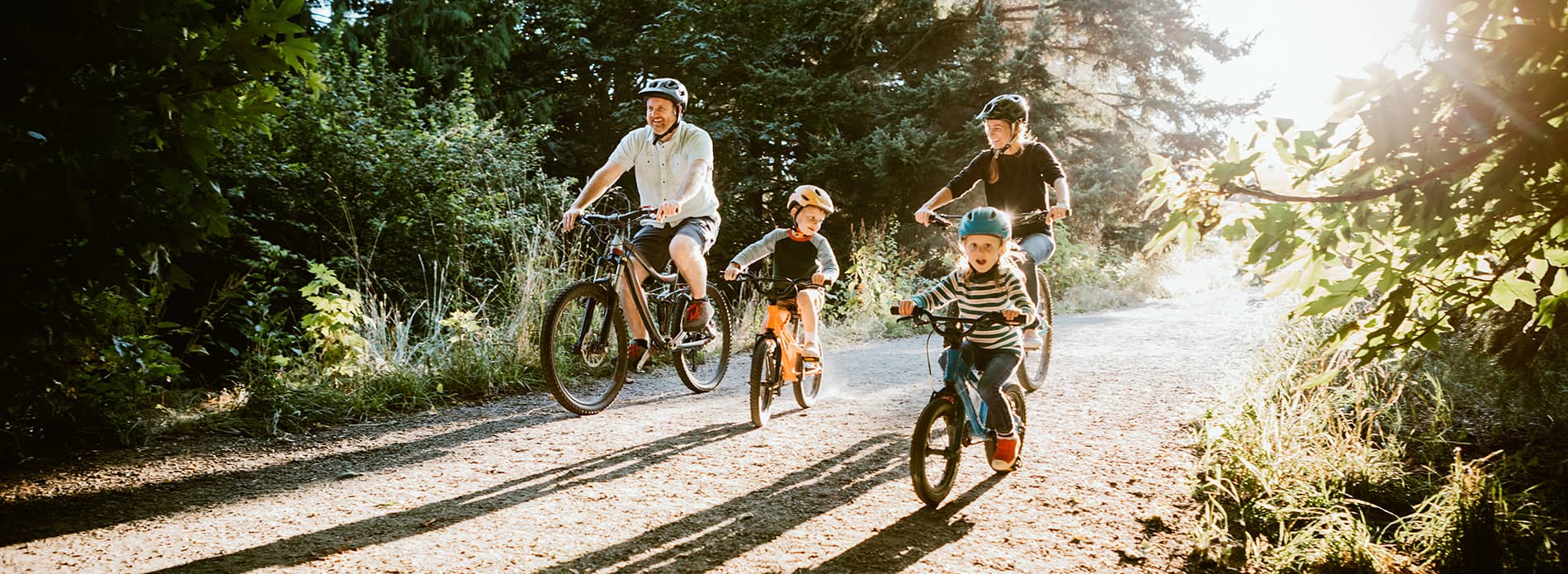 family cycling