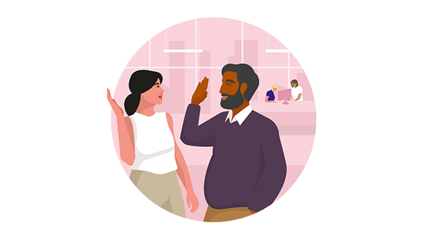 Illustration of 2 people high-fiving