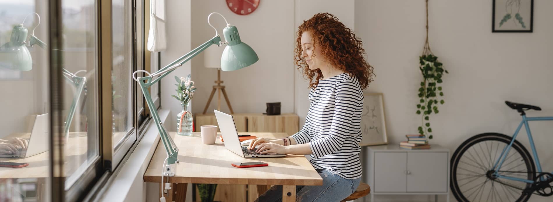woman working on laptop