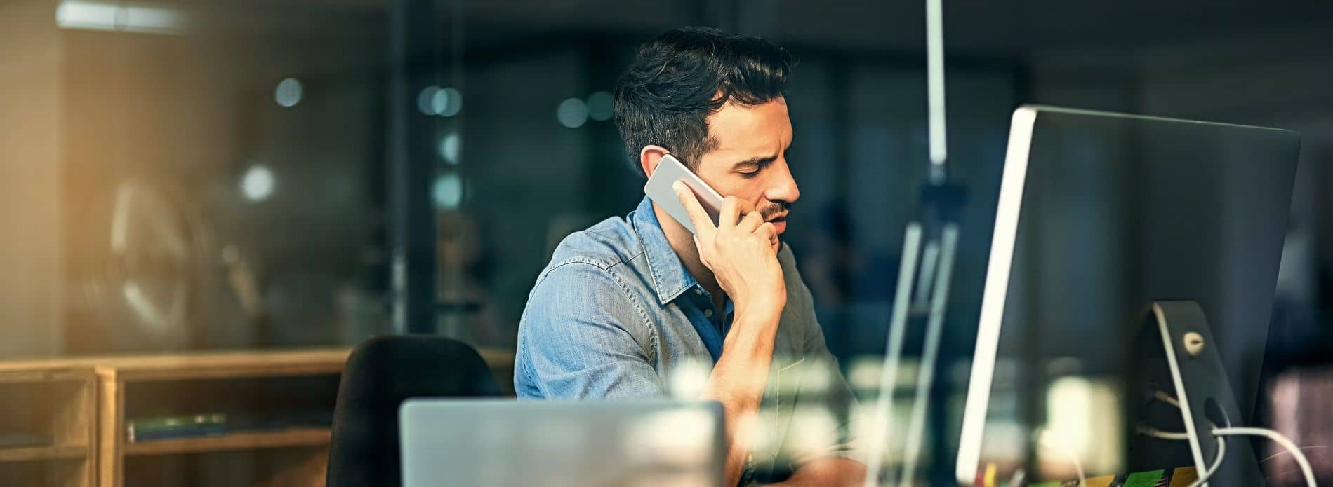 man talking on mobile phone