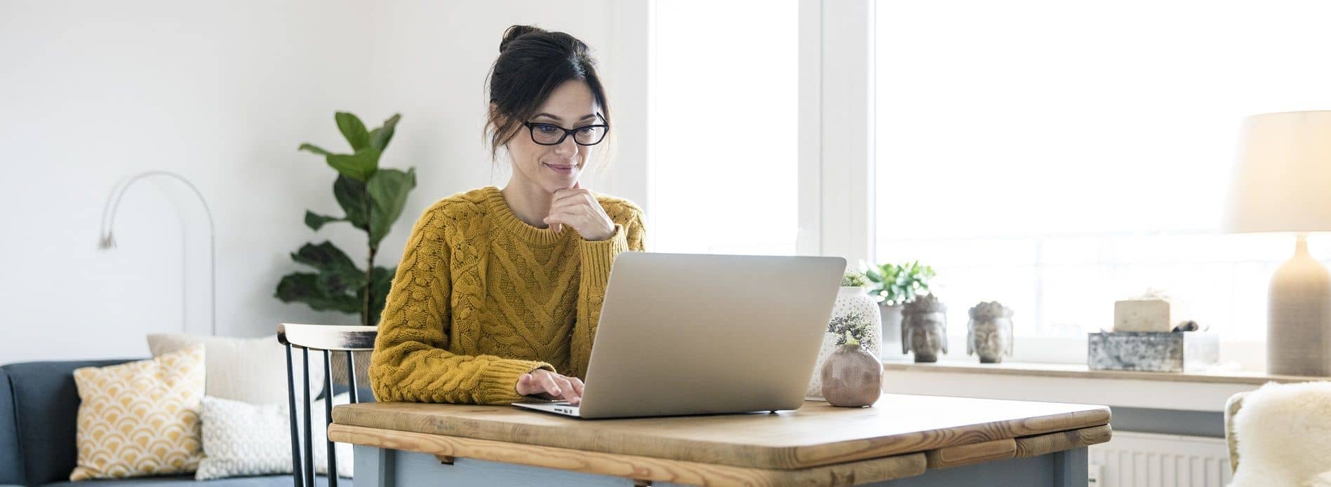 woman working from home