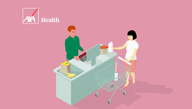 illustration of supermarket scene