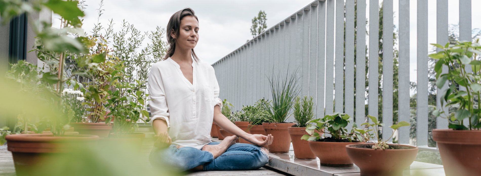 Woman practicing meditation